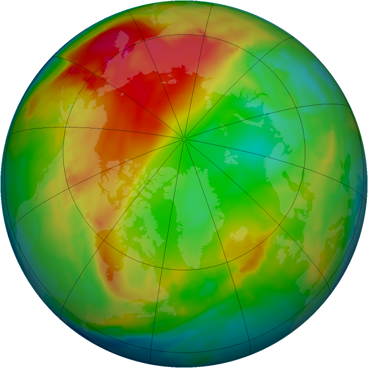 Arctic ozone map for 19 January 2014